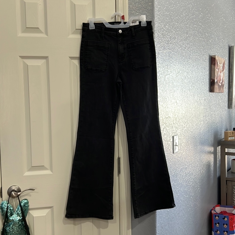 Black jeans high rise size 8